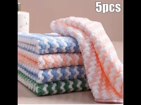 Torchon Cuisine Microfibre Gaufré Aniease - Super Absorbant, Séchage Rapide - 40x60 Cm Marron-Gris