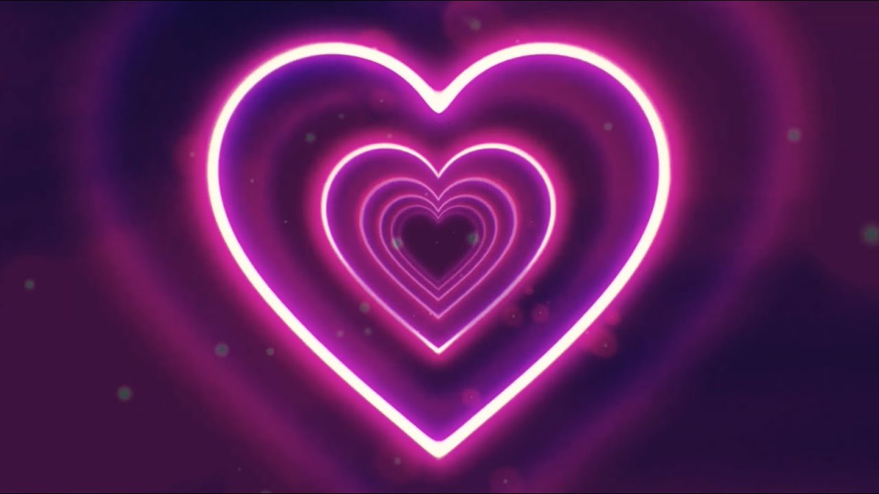 PINK Love HEART Tunnel Loop 💗 A Neon Heart Tunnel with Bright Lights in