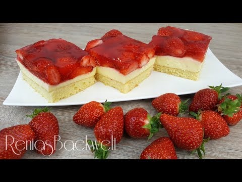 Video: Quarkkuchen Mit Gelee Und Erdbeeren