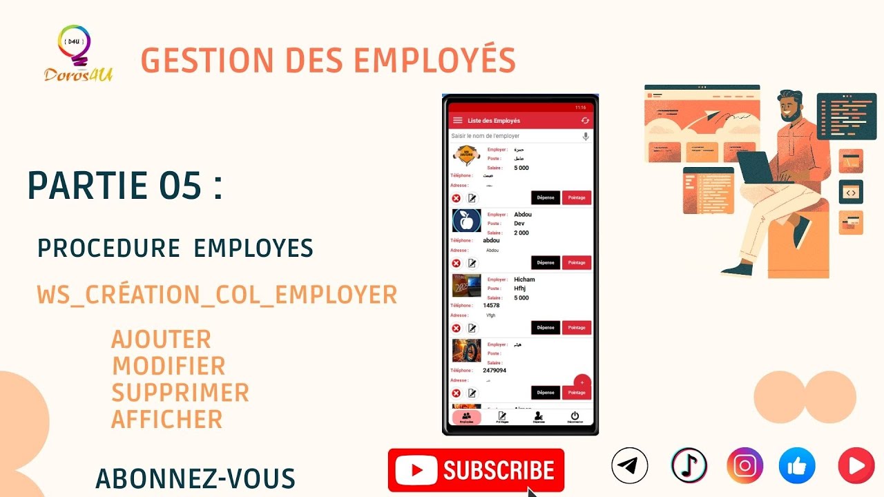 Gestion des Employés 05 : WEBSERVICE Procédure Col Employés