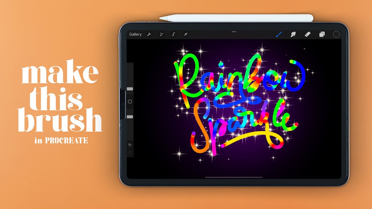 Create Rainbow Sparkle Brush in PROCREATE - YouTube