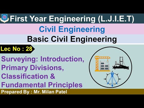Lec-28_ Surveying: Introduction,Divisions, Classification, Principles | BCE | First Year Engineering