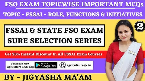 FSSAI - Role, Functions & Initiatives -Important MCQs| FSSAI Assistant,CFSO TO,TNMRB FSO,Tripura FSO
