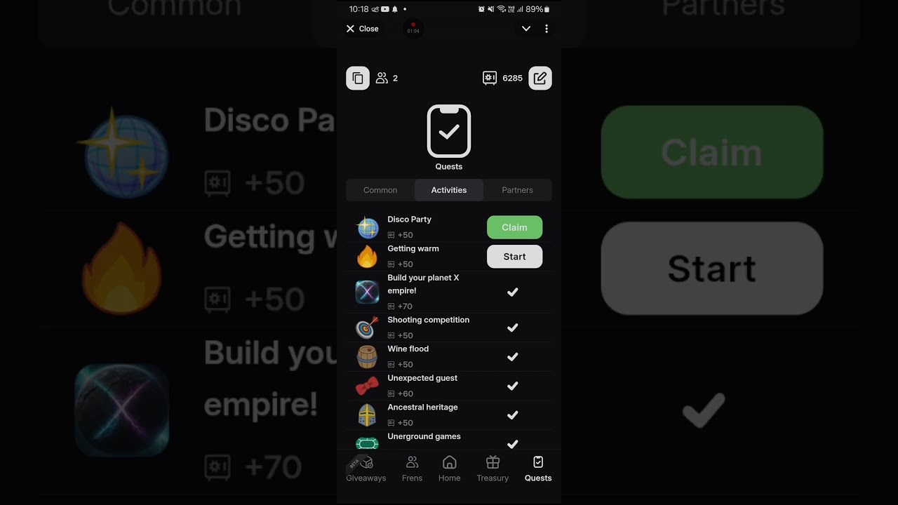 18 to 19th June treasury secret code 