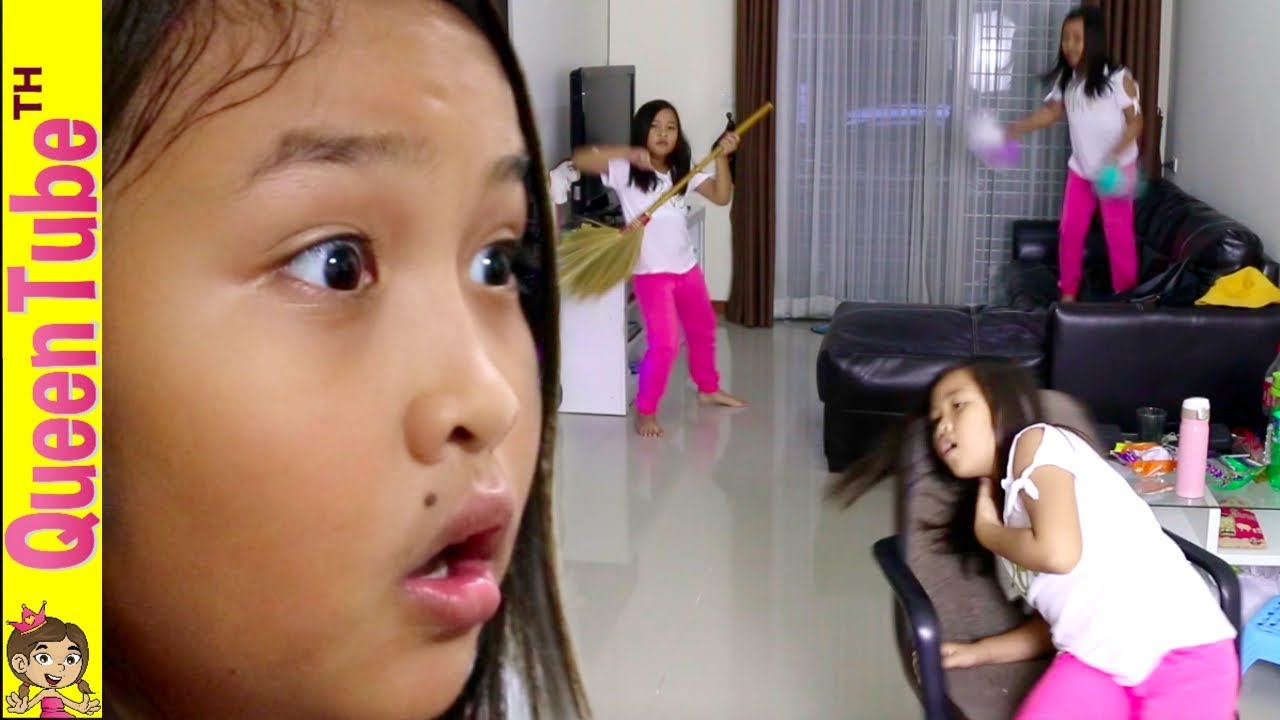 ไอ้ไม่น่ะ ฝาแฝด น้องควีน เต็มไปหมด!! ละครสั้น  ขนมวิเศษ |  She Clone herself skit | QueenTubeTH ✔︎