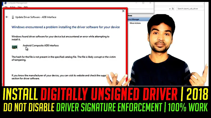 How to install digitally unsigned driver in windows 10 without disable driver signature enforcement