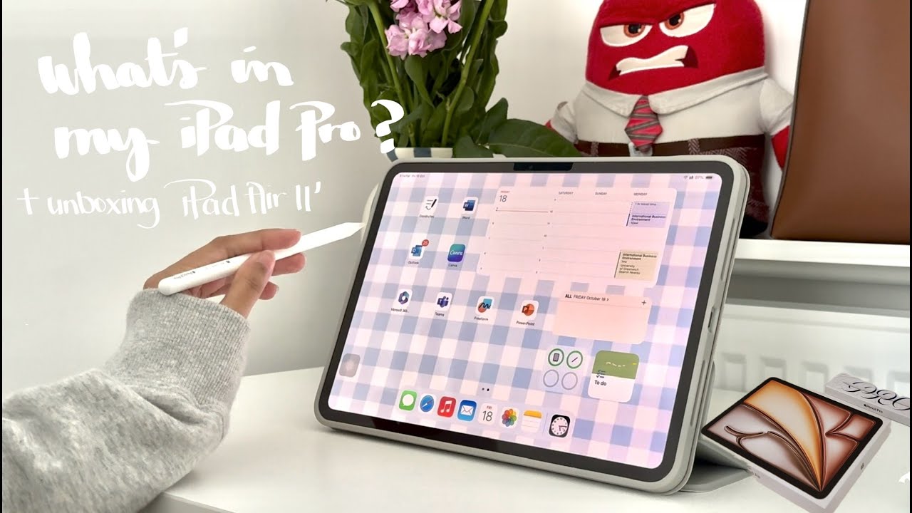 unboxing iPad Air M2 11' 2024 Starlight & apple pencil pro + what's in my iPad Pro M4 ✨ | antoinette