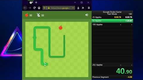 Google Snake speedrun - Fast Classic Mode 50 Apples 1.24.37