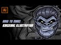 how to make kingkong illustration tshirt design - speed art using adobe illustrator cc