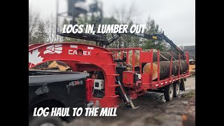 Hauling Logs to the Sawmill with Camex Log Loader Trailer - Logs In, Lumber Out!