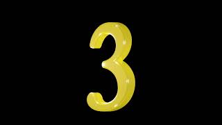 Gold number 3 animation on black background, seamless looping, screensaver, 4K