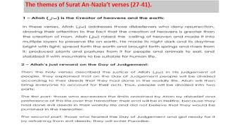 The themes of Surat An Nazia’t verses 27 41