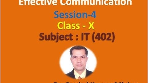 Effective Communication Class-X IT(402) By: Pankaj Kumar Mishra