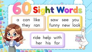 Sight Words || Learn 60 words for Grade 1 & 2 | Easy English Reading Practice | LearnWithAteRaine