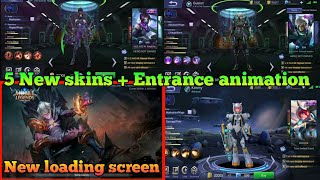 New loading screen | 5 New Skins!   entrance animation | Mobile Legends