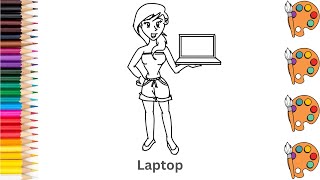 Laptop - Sketch Art and Paint | Step by step tutorial | Pencil to Palette