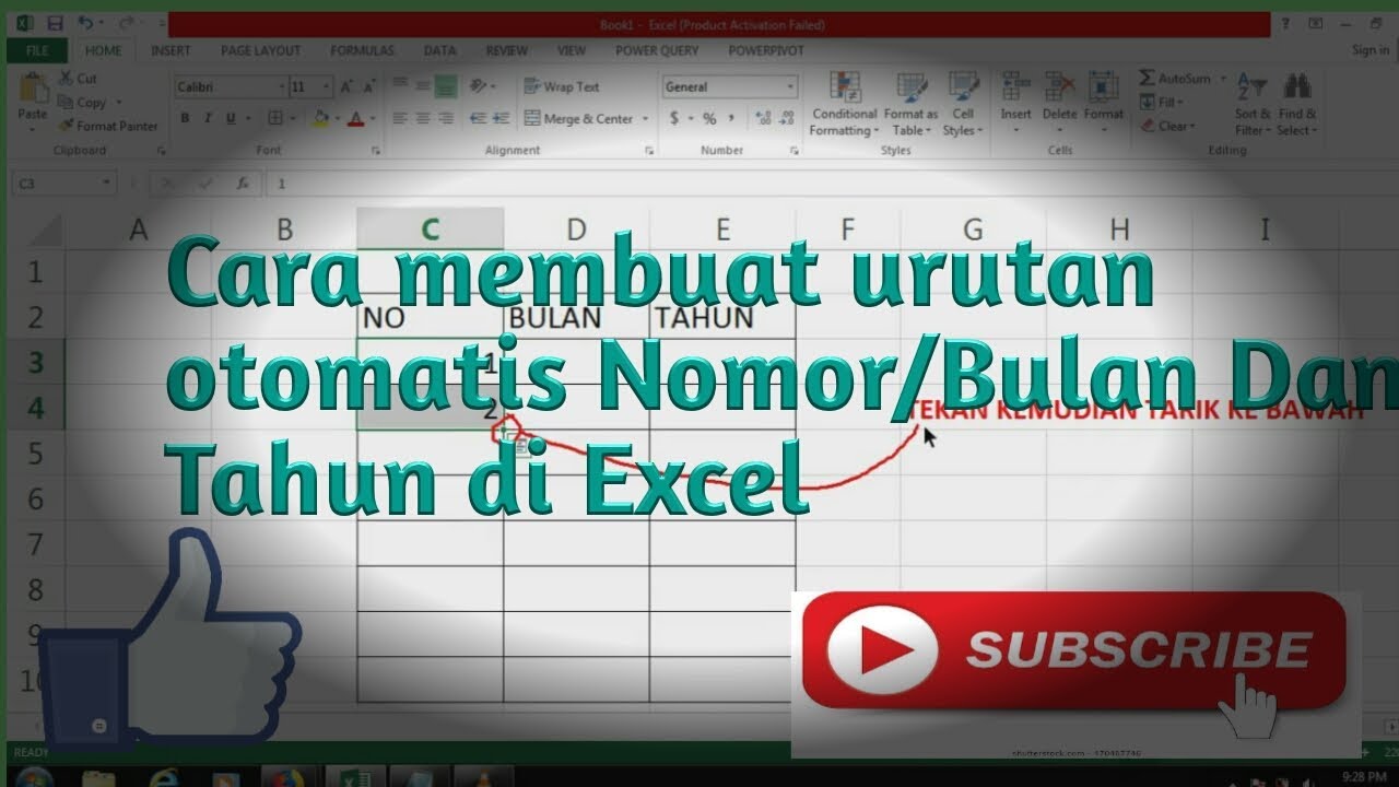 Cara membuat urutan penomoran dan bulan di Excel 