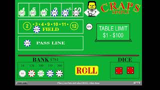 Early version of a Simple Craps game for the PC
