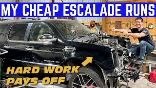 My CHEAP Escalade Finally RUNS (On It's 3rd Engine) My Cheap Escalade Gets A Second Replacement Engine Will This Fix It