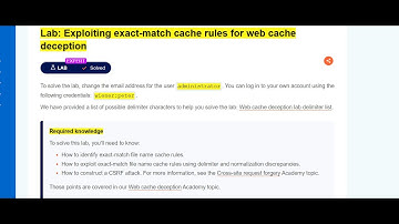 EXPERT Lab 5 Exploiting exact match cache rules for web cache deception