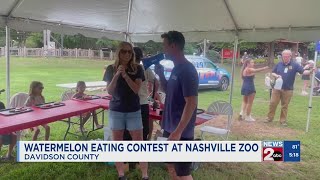 News 2's Danielle Breezy helps host watermelon eating contest at Nashville Zoo