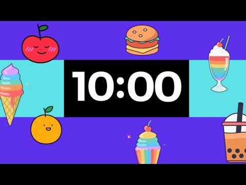 10 MINUTE CLASSROOM COUNTDOWN TIMER - Cute food theme