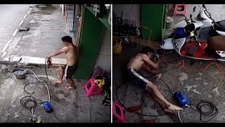 Lucky Stiff Saves Himself From Electrocution