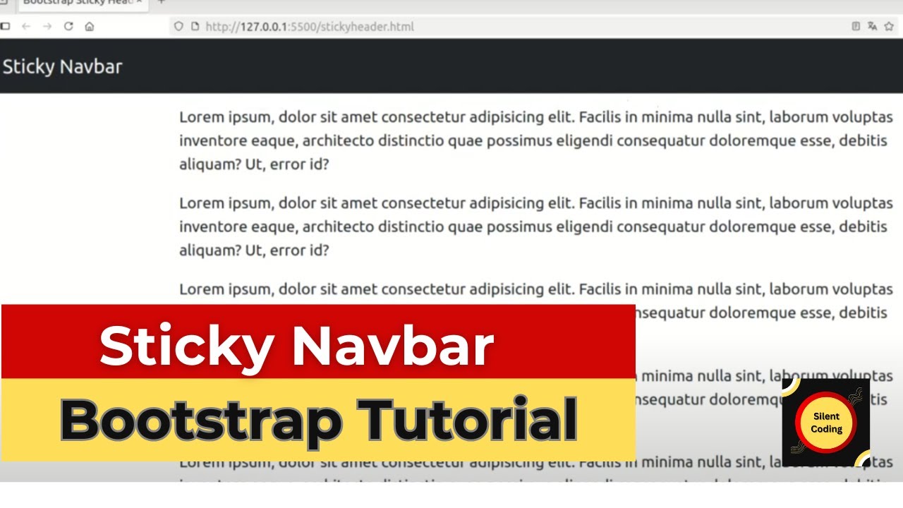 How To Make Sticky Navbar Using Bootstrap? - Bootstrap Tutorial - YouTube