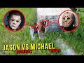 DRONE CATCHES JASON VOORHEES AND MICHAEL MYERS AT CREEPY SHED!! (TRIED STEALING OUR CAR)