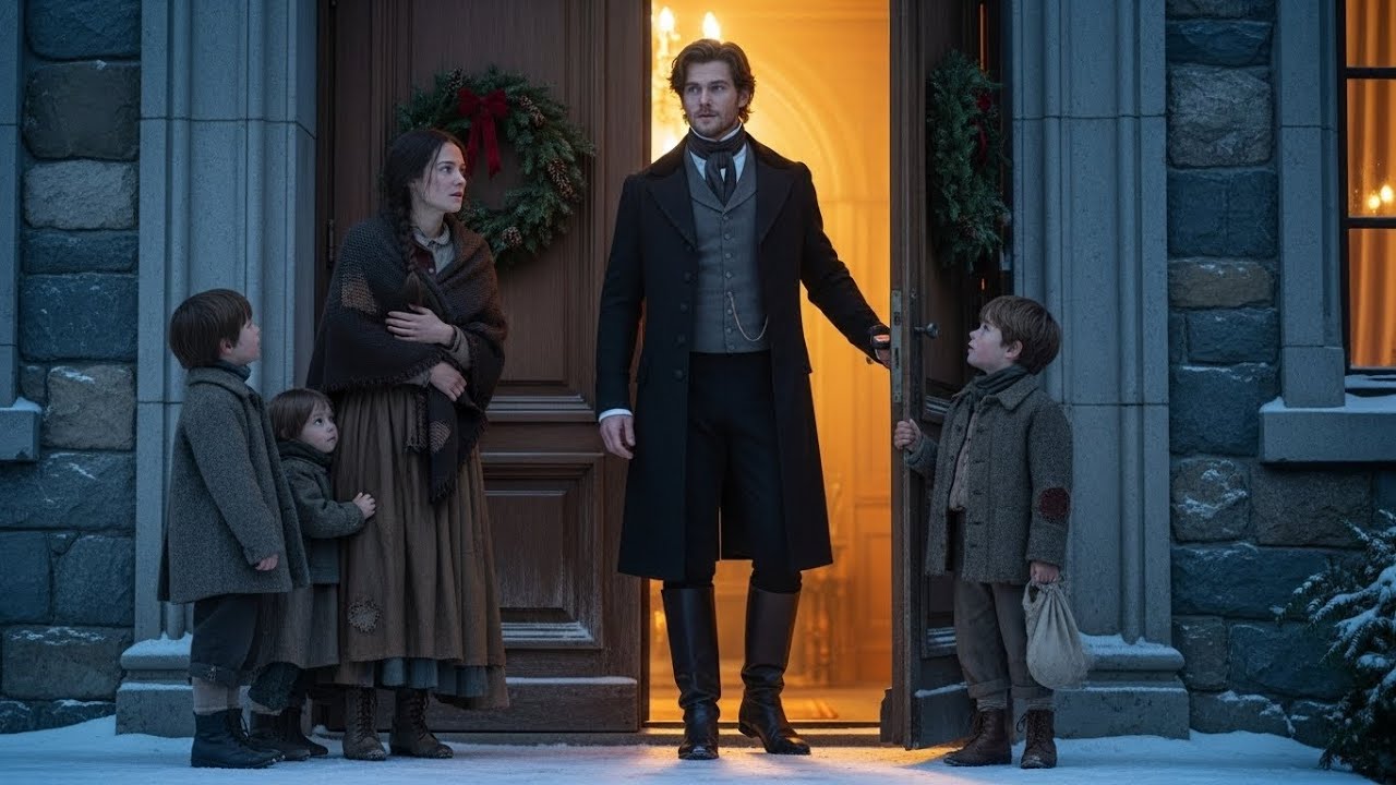 EL CONDE CIEGO IBA A PASAR LA NAVIDAD SOLO EN SU MANSIÓN…HASTA QUE UNA CAMPESINA LLEGÓ CON SUS HIJOS