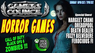 HORROR VIDEO GAMES!!! Dreadpool | Death Dealer | Fuzzy Belvedere | Ferocious Fi
Join WEBDAVE & HARGEET CHANI and a MEGA PANEL on the Gamers Council Podcast as we talk about the Hot Gaming Topics of the day and We Want You to jump in on the conversation! Chat with us and be a big part of the show!
BECOME A COUNCIL MEMBER! Only $1 to get tons of custom emojis.
Sundays 6PM CST / 7PM EST
#xbox #gaming #gamerscouncil
- Special Guest: Fuzzy Belvedere - Co-Host of Pixelated Echoes
X / Twitter: https://twitter.com/Fuzzy_Belvedere
YouTube: https://www.youtube.com/@FuzzyBelvedere
YouTube: https://www.youtube.com/@PixEcho
- Special Guest: Ferocious Fi - Host of Fright Night With Ferocious Fi
X / Twitter: https://x.com/FerociousFi78
YouTube: https://www.youtube.com/@Ferocious_Fi
- Special Guest: Death Dealer - Host on the Majestic Mayhem Podcast
X / Twitter: https://twitter.com/DeathdealerM85
YouTube: https://www.youtube.com/@4GQTV
- Special Guest: Dreadpool - Host of Breaking Bread with DREAD
X / Twitter: https://twitter.com/DREADP00L
YouTube: https://www.youtube.com/DREADPOOL
- Special Guest: Hargeet Chani - Co-Host of Gamers Talk Live
YouTube: https://www.youtube.com/@Fonz_Gaming
YouTube: https://www.youtube.com/hargeetchani1
Hargeets Emergence Book: https://shop.chani.us/
Discord: hchani
StreamYard is the best way to live stream and Its SO Easy !!!
Want to create live streams like this? Check out StreamYard: https://streamyard.com/pal/d/5878282612899840
AD SPOT:
NerdPropellants Etsy Store Gaming Art
Etsy: http://nerdpropellant.etsy.com
20% off Nerd Propellant ETSY store using code GAMERSCOUNCIL
Subscribe To This YouTube Channel
BECOME A COUNCIL MEMBER ///
Join this channel to get access to perks:
https://www.youtube.com/channel/UCA7l5oBj3HvmjJdK6HpheeQ/join
WEBDAVE from Outbreak Gamers
X / Twitter: https://twitter.com/webdave
David Anthonys Gamer Tag: WEBDAVE
CLICK HERE FOR AUDIO ONLY
Spotify for Podcasters
https://podcasters.spotify.com/pod/show/gamerscouncil
podcasters.spotify.com/pod/show/gamerscouncil
GAMERS COUNCIL website:
http://www.outbreakpodcast.com/gamers...
Email us at: outbreakpodcast@gmail.com
Order Outbreak Gamers T-shirts & Cool Stuff!
https://my-store-dee03f.creator-spring.com
https://www.teepublic.com/user/outbre...
Help Support Us By Joining Our Patreon:
https://www.patreon.com/outbreakpodcast
GAMERS COUNCIL Intro Video & Logos Created By Shaun Labrie
Contact Info: https://twitter.com/shaunlabrie
Portfolio Website: https://shaunlabrie.wixsite.com/portfolio
GAMERS COUNCIL Overlays Created By The Wandering Dutch
https://twitter.com/Wandering_Dutch
Business: midweekmixuppodcast@outlook.com
Filmed On Location at: OUTBREAK STUDIO
We Use StreamYards for Live Streaming
StreamYard is the best way to live stream and Its SO Easy !!!
Want to create live streams like this? Check out StreamYard: https://streamyard.com/pal/d/5878282612899840 HORROR VIDEO GAMES!!! Dreadpool | Death Dealer | Fuzzy Belvedere | Ferocious Fi