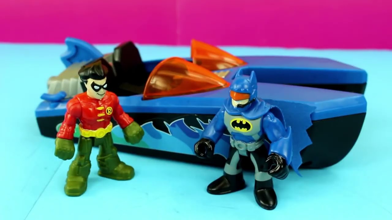 Imaginext Batman Batboat Batmobile Robin & K. Croc - Just4fun290 Original Videos