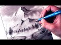 How to Draw a Mountain Stream Landscape