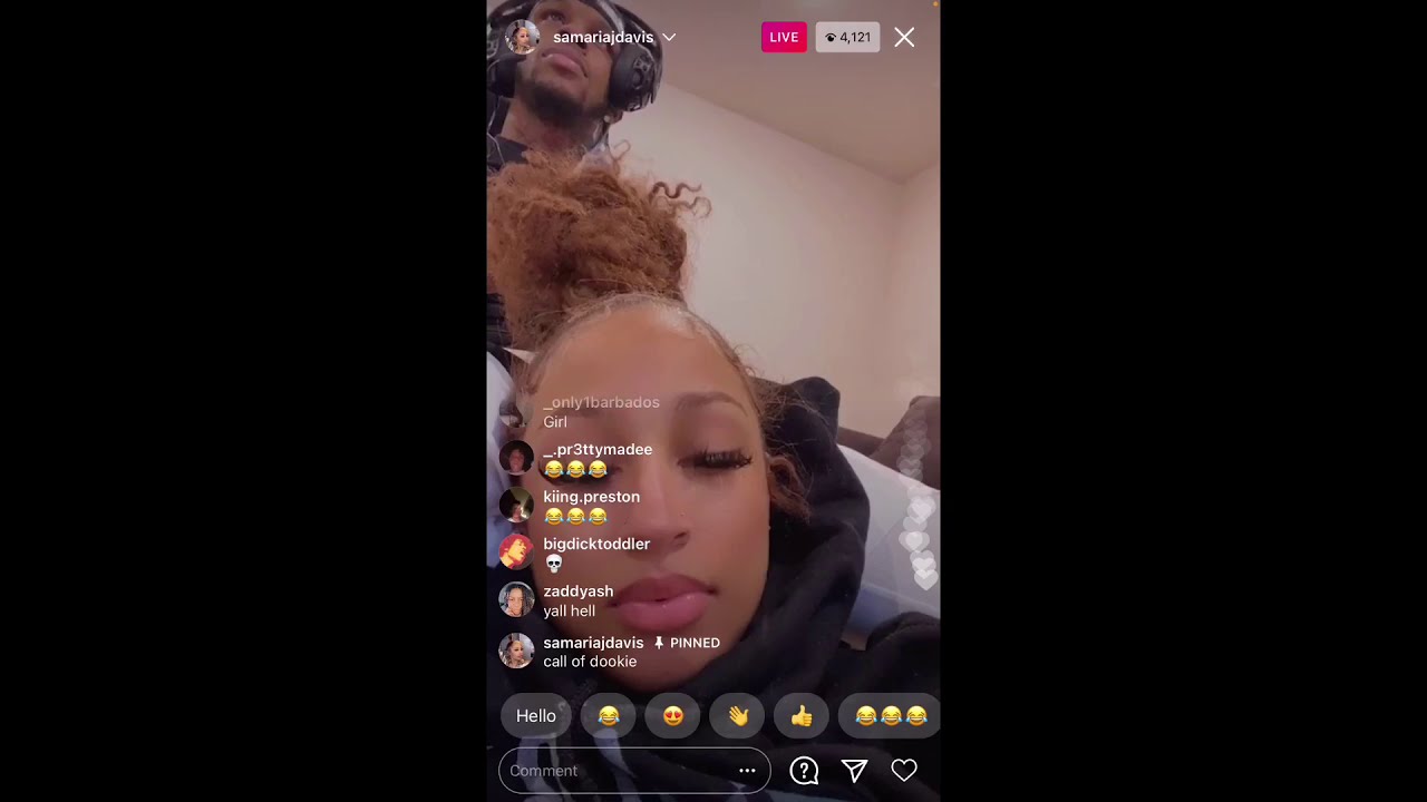 Samaria and Toosii on Ig Live she says why she doesn’t go to his shows 1.24.2021