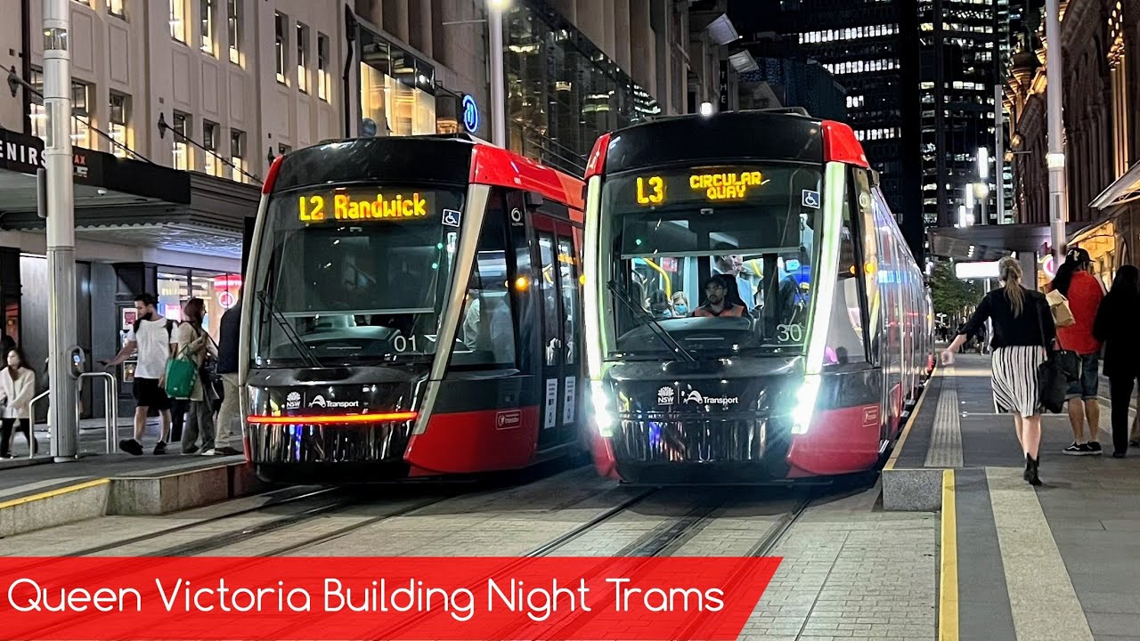 Sydney Light Rail Vlog 69: Queen Victoria Building Night Trams