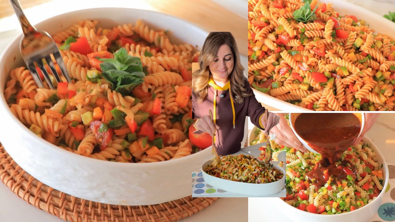 سلطة معكرونه بالصلصة الحمراء 💯💯Pasta salad with red sauce