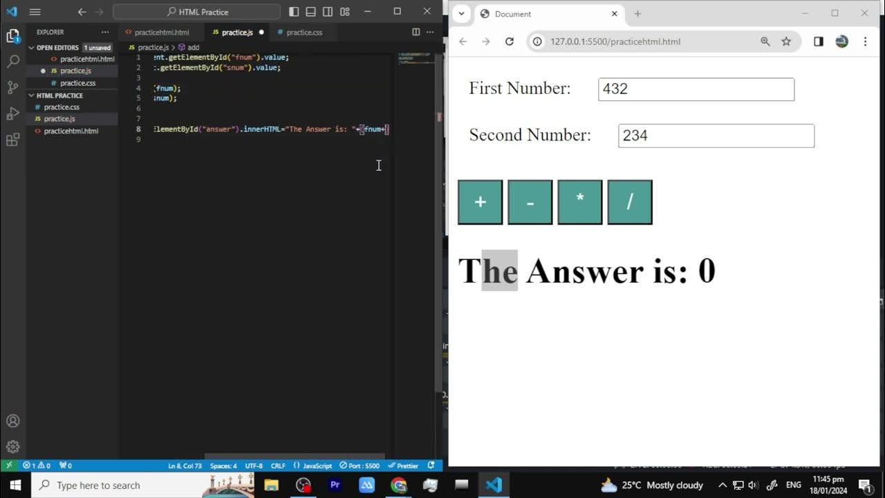 How to Create Simple Calculator in HTML, CSS, JavaScript - YouTube