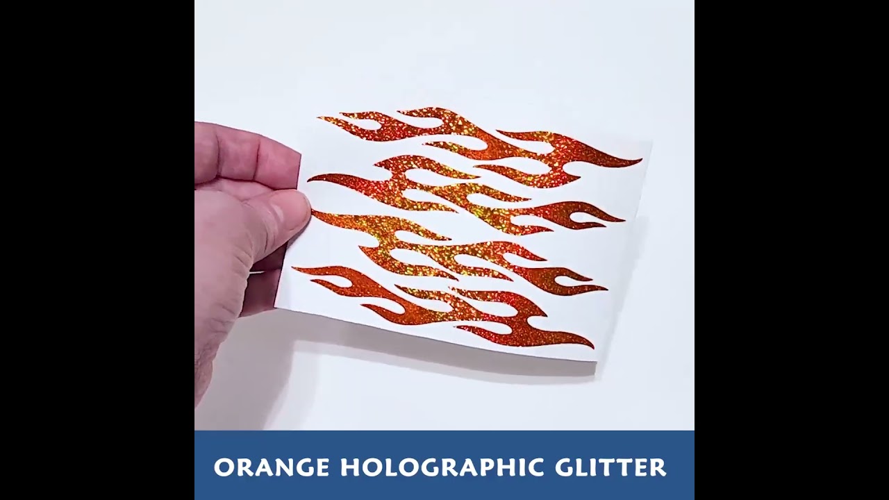 Flames Holographic Glitter Decal Set - Seward Street Studios