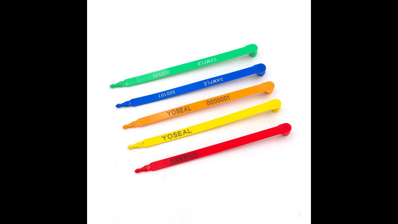 A-001 plastic seal, indicative seals. Total length 188mm, Tape width 10mm; PP+PE plastic.