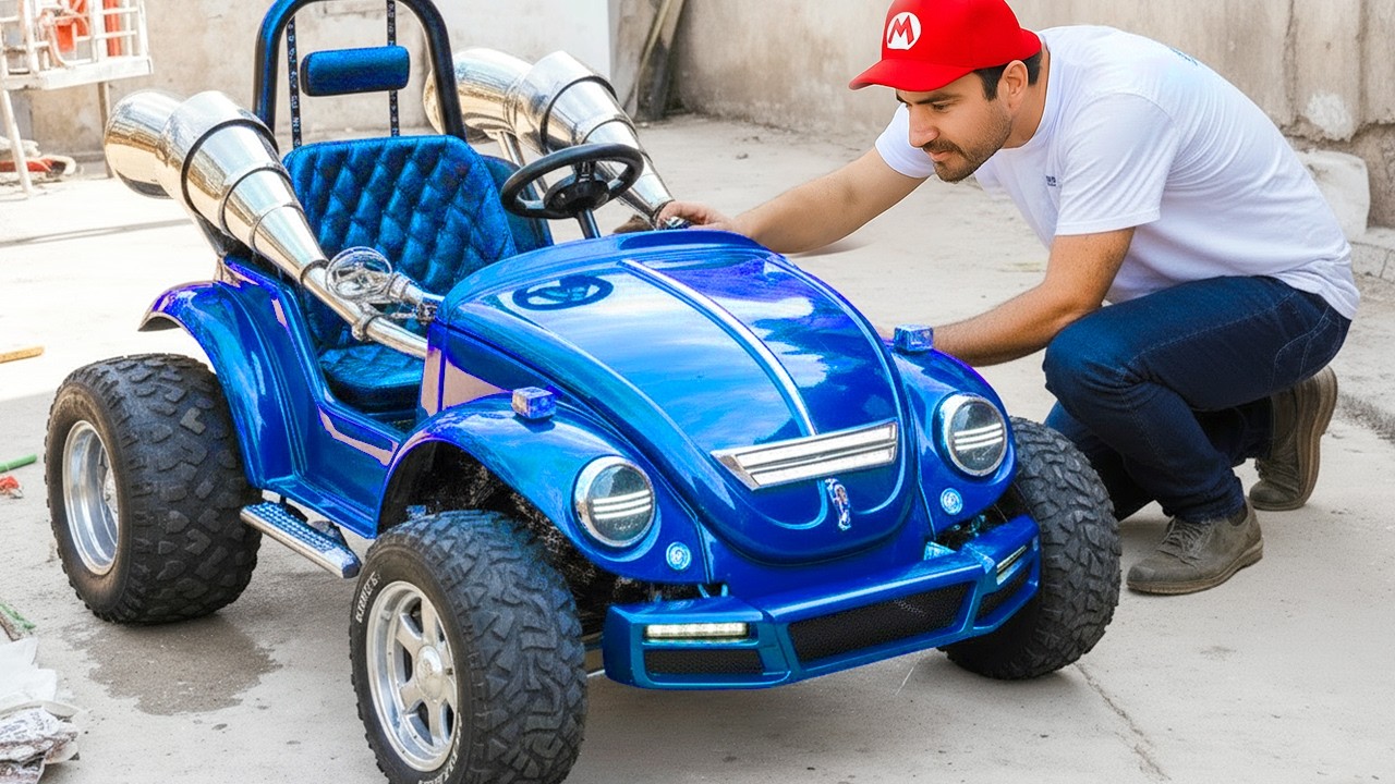 Man Builds MARIO KART Style Go-Kart From Old Toy Car! | Start to Finish by @Motorizando