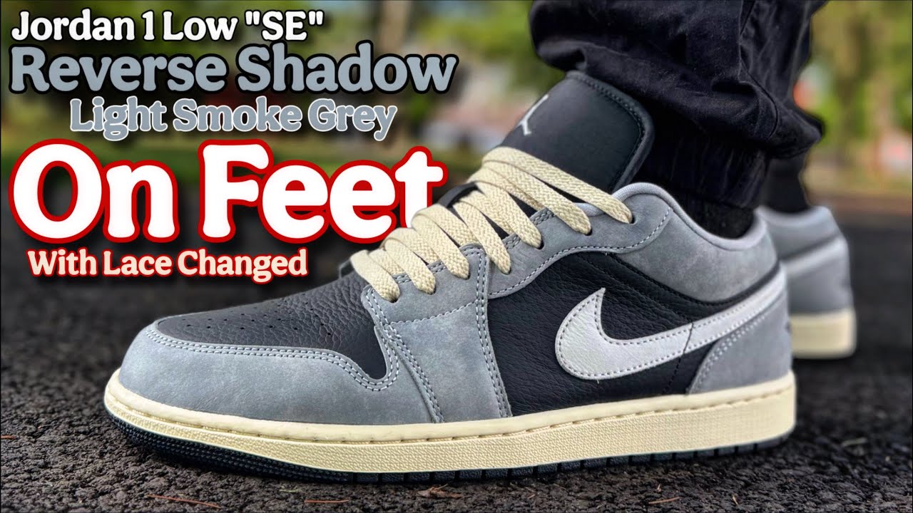 スニーカー AJ1  Light Smoke Grey Jordan 1 Low Light Smoke Grey (2025) On Feet - YouTube