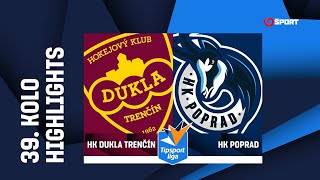 39. kolo: HK Dukla Trenčín – HK Poprad 1:3 (0:0, 0:1, 1:2)