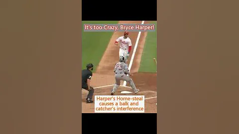 Bryce Harper's Bold Home-steal Causes a Balk and Catcher's Interference