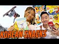 Gold Medalist TRIES KOREAN SNACKS! - Chloe Kim