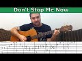 Fingerstyle Tutorial: Don't Stop Me Now - Guitar Lesson w/ TAB