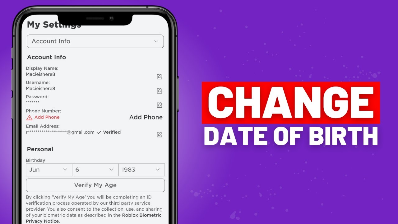 How To Change Date Of Birth On Roblox Full Guide YouTube 