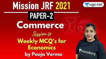 01:00 PM - JRF June 2021 Paper 2 | Commerce by Pooja Verma | Weekly MCQ