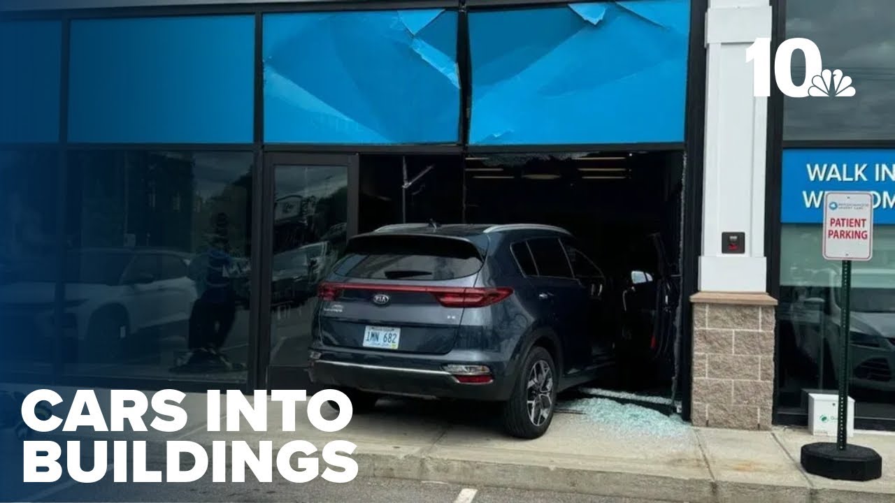 Car smashes into front of store in Attleboro - YouTube