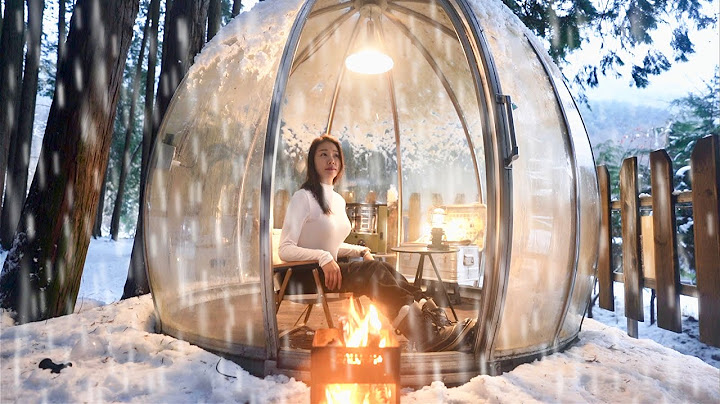 [SUB] 대형 폭설이 내리는 날☃️❄️360도 투명돔에서 24시간 눈 구경하기ㅣ눈소리ASMRㅣ김치전에 막걸리 그리고 바지락탕
