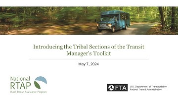 National RTAP Webinar: Introducing the Tribal Sections of the Transit Manager